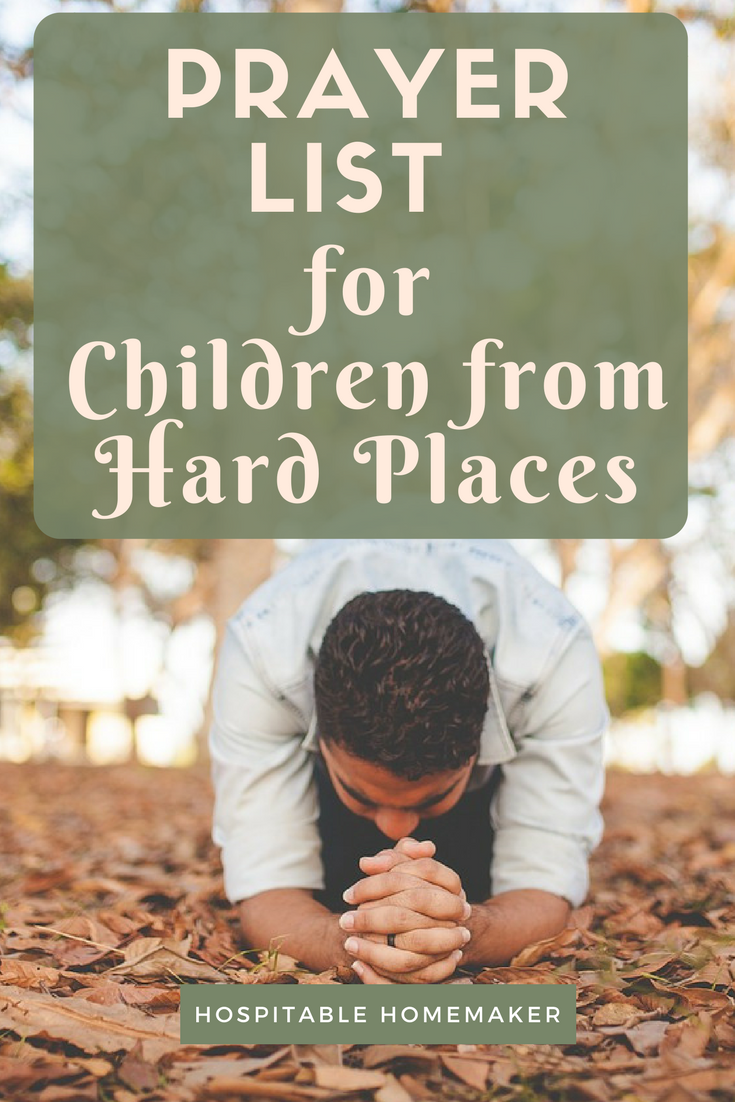 Prayer List for Children from Hard Places