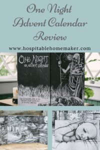 photos of one night advent calendar with text overlay about review
