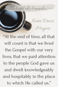 coffee on table with text overlay of katie davis majors quote