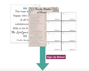 Rhythms Printable Pack image with text sign up below