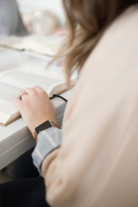 woman reading Bible